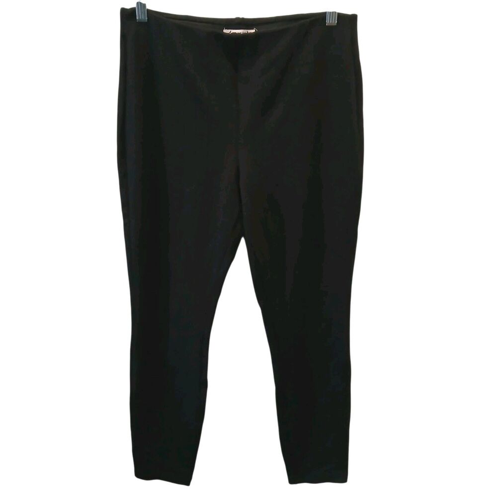 Nanette Lepore Womens Flat Front Pull-On Straight Leg Dress Pants Black Size M